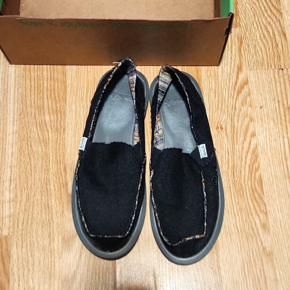 Sanuk Womens Donna Hemp Black Shoes Size 8
